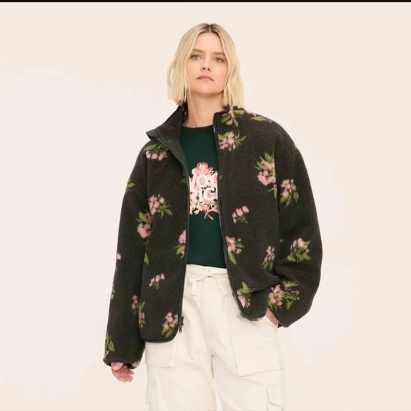 Woolrich Jackets & Blazers - Woolrich x Target Adult Unisex S / Small Floral Zip-Up Fleece Jacket Olive Green